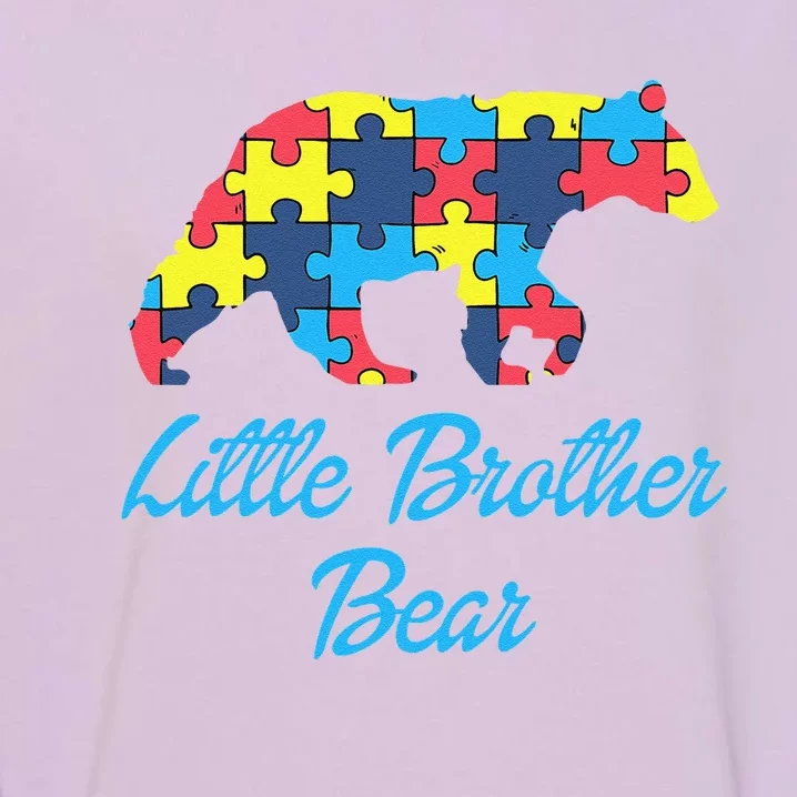 Proud Autism Little Brother Awareness Support Garment-Dyed Sweatshirt