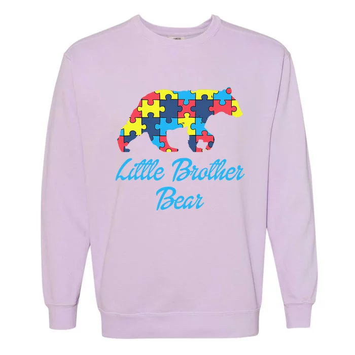 Proud Autism Little Brother Awareness Support Garment-Dyed Sweatshirt