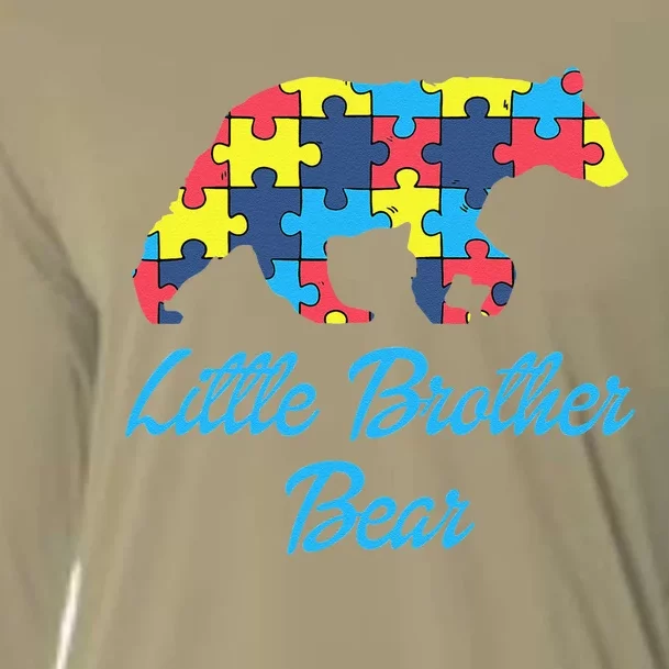 Proud Autism Little Brother Awareness Support Cooling Performance Long Sleeve Crew