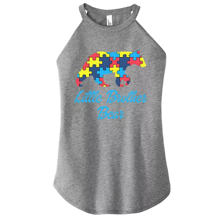 Proud Autism Little Brother Awareness Support Women’s Perfect Tri Rocker Tank