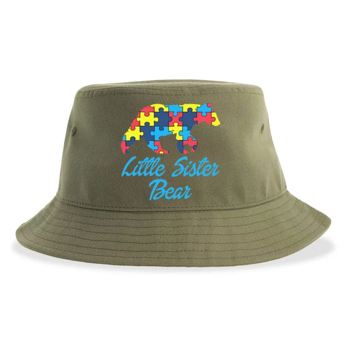 Proud Autism Little Sister Awareness Support Sustainable Bucket Hat