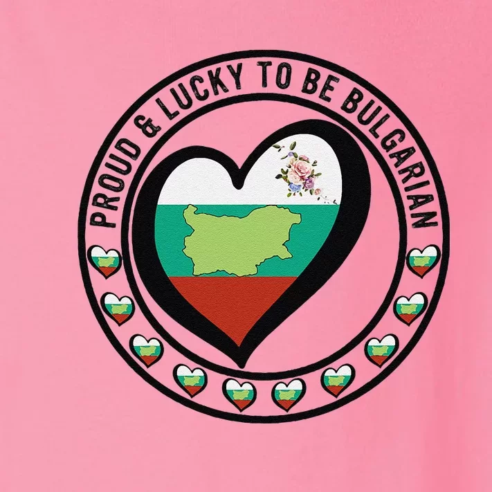 Proud And Lucky To Be Bulgarian I Love Bulgaria Flag Graphic Toddler Long Sleeve Shirt