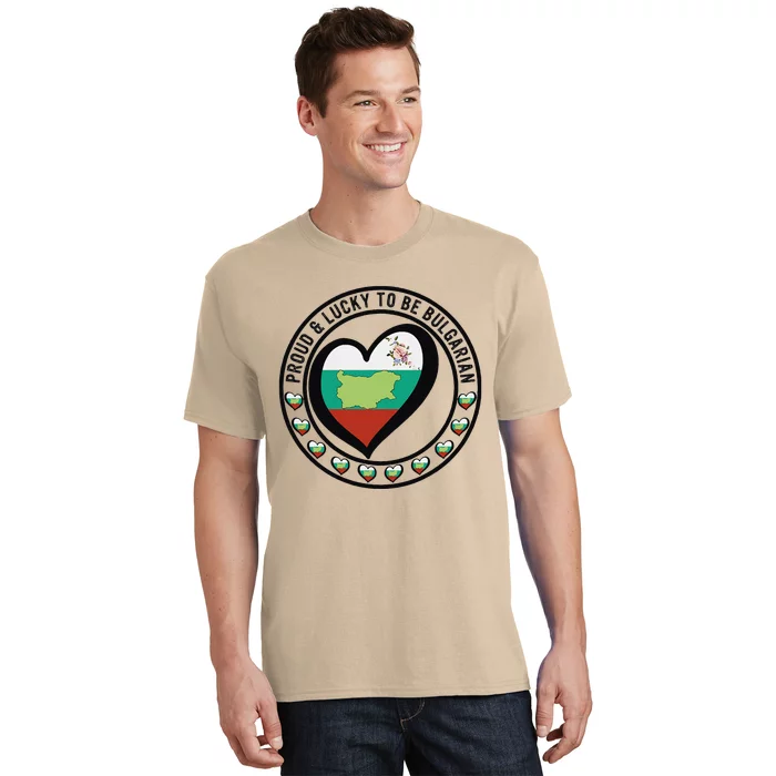 Proud And Lucky To Be Bulgarian I Love Bulgaria Flag Graphic T-Shirt