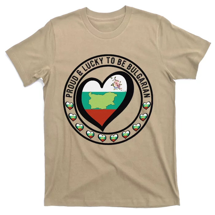 Proud And Lucky To Be Bulgarian I Love Bulgaria Flag Graphic T-Shirt