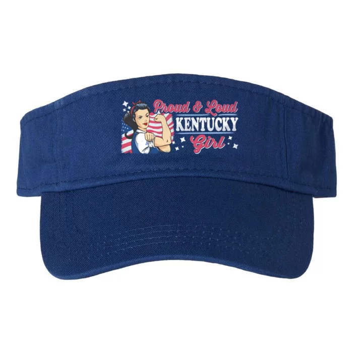 Proud And Loud Kentucky Proud American Cool Gift Valucap Bio-Washed Visor