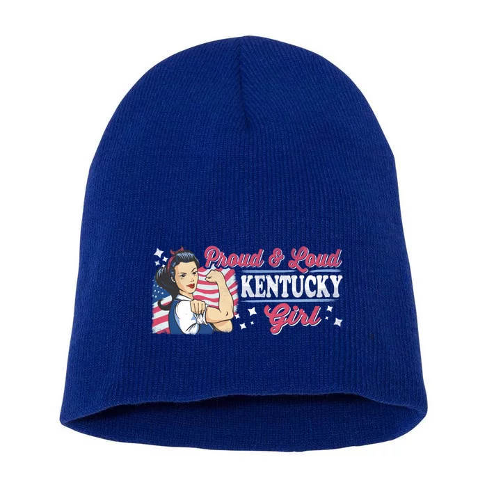 Proud And Loud Kentucky Proud American Cool Gift Short Acrylic Beanie