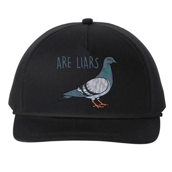 Pigeons Are Liars Arent Real Spies Birds Pun Gift Snapback Five-Panel Rope Hat