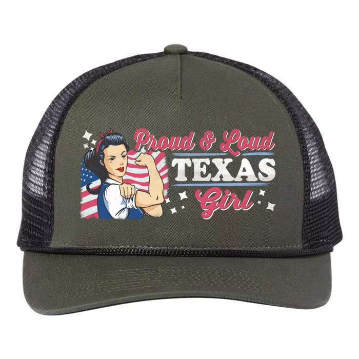 Proud And Loud Texas Proud American Gift Retro Rope Trucker Hat Cap