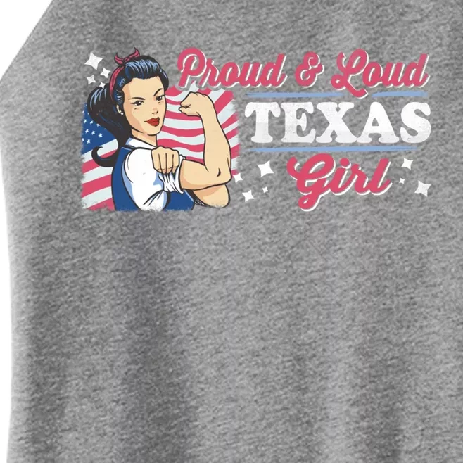 Proud And Loud Texas Proud American Gift Women’s Perfect Tri Rocker Tank