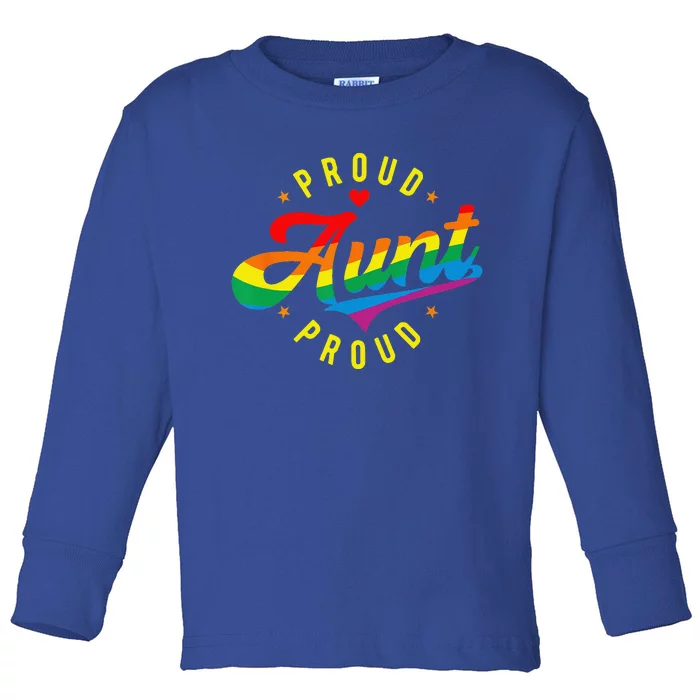 Proud Aunt LGBTQ Rainbow Toddler Long Sleeve Shirt