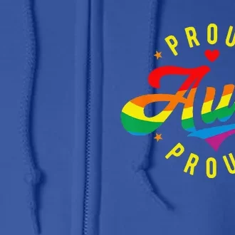 Proud Aunt LGBTQ Rainbow Full Zip Hoodie