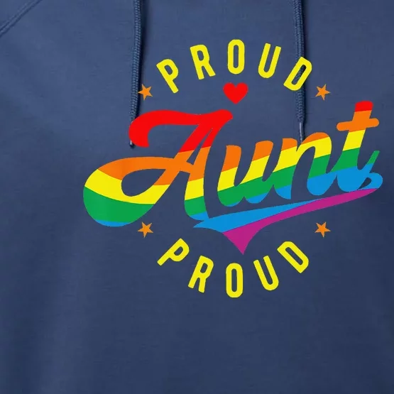 Proud Aunt LGBTQ Rainbow Performance Fleece Hoodie