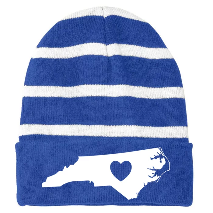 Proud American Love For North Carolina State Pride Funny Gift Striped Beanie with Solid Band