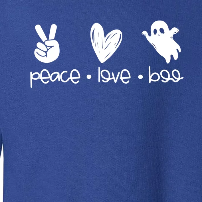 Peace And Love And Boo Ghost Halloween Autumn Fall Gift Toddler Sweatshirt