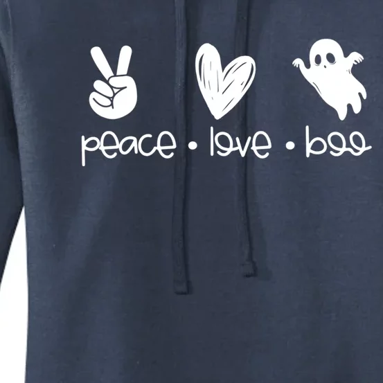 Peace And Love And Boo Ghost Halloween Autumn Fall Gift Women's Pullover Hoodie