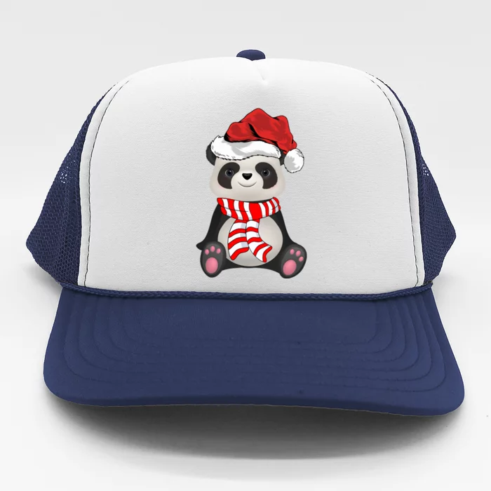 Panda Animal Lover Xmas Holiday Santa Hat Panda Christmas Cool Gift Trucker Hat