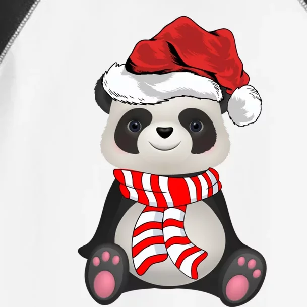 Panda Animal Lover Xmas Holiday Santa Hat Panda Christmas Cool Gift Toddler Fine Jersey T-Shirt