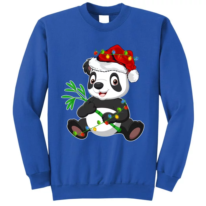 Panda Animal Lover Xmas Santa Hat Panda Christmas Gift Sweatshirt