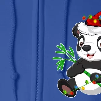 Panda Animal Lover Xmas Santa Hat Panda Christmas Gift Full Zip Hoodie