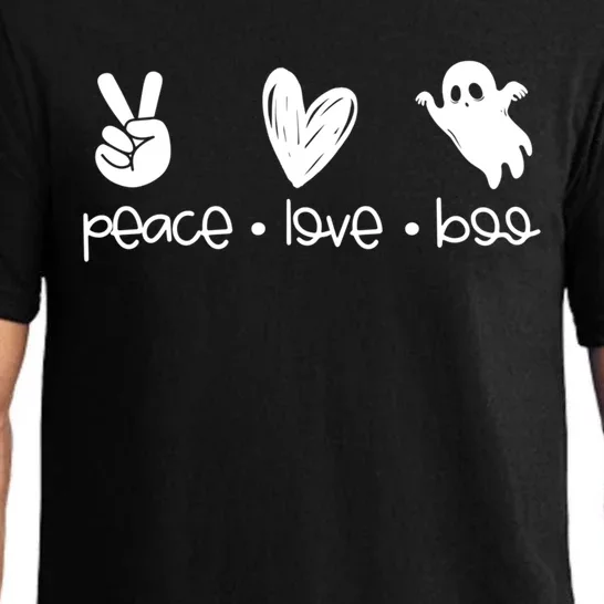 Peace And Love And Boo Ghost Halloween Autumn Fall Gift Pajama Set