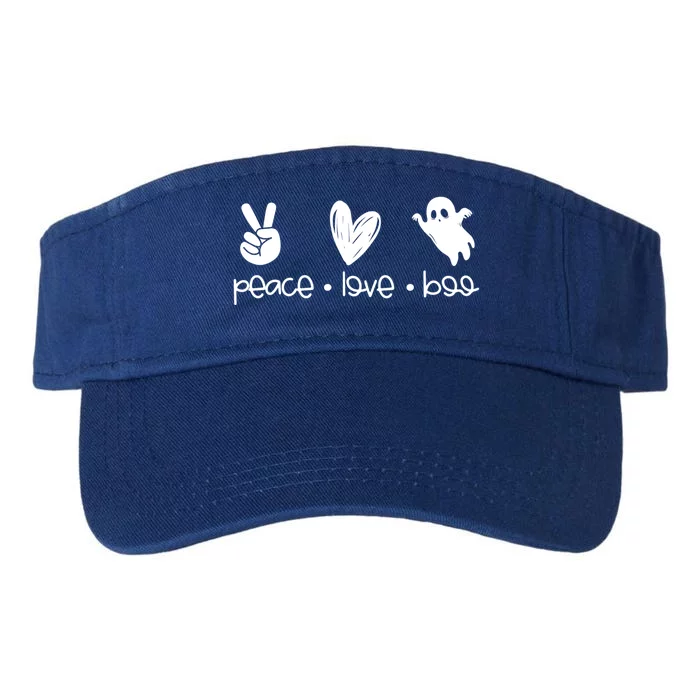 Peace And Love And Boo Ghost Halloween Autumn Fall Gift Valucap Bio-Washed Visor