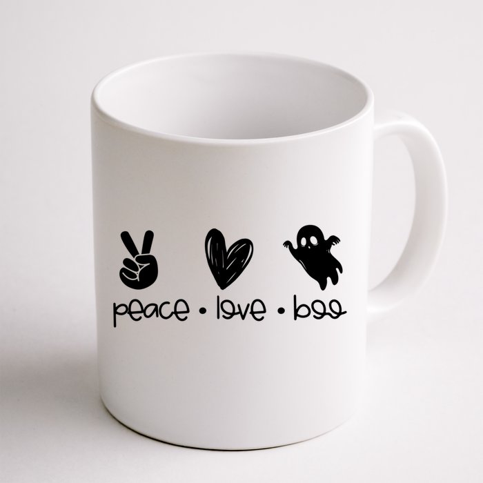 Peace And Love And Boo Ghost Halloween Autumn Fall Gift Front & Back Coffee Mug