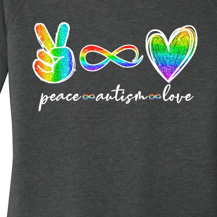 Peace Autism Love Infinity Symbol Autism Awareness Women's Perfect Tri Tunic Long Sleeve Shirt