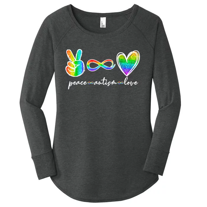 Peace Autism Love Infinity Symbol Autism Awareness Women's Perfect Tri Tunic Long Sleeve Shirt