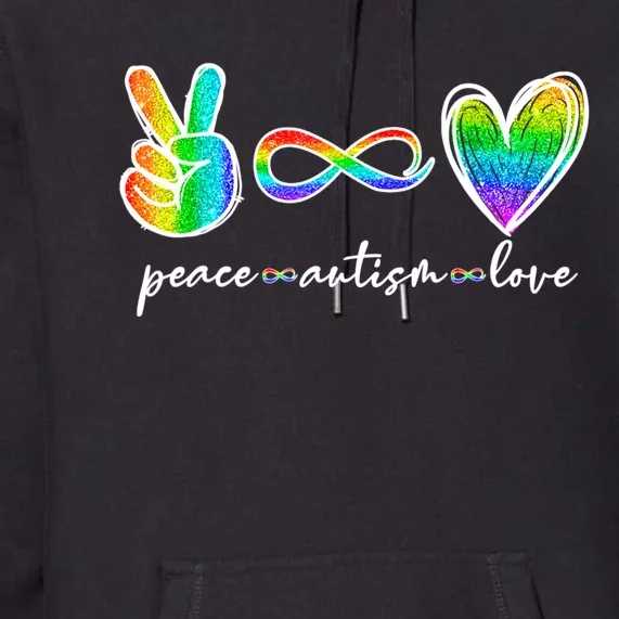 Peace Autism Love Infinity Symbol Autism Awareness Premium Hoodie