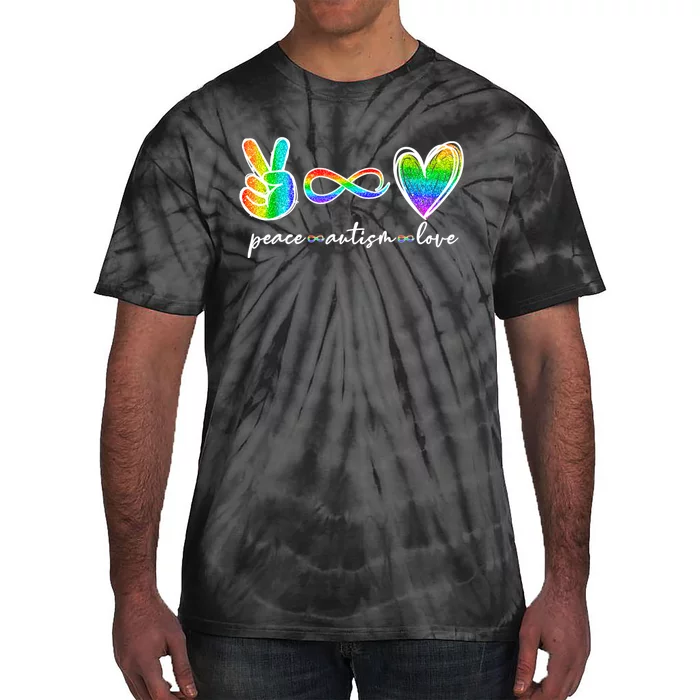 Peace Autism Love Infinity Symbol Autism Awareness Tie-Dye T-Shirt