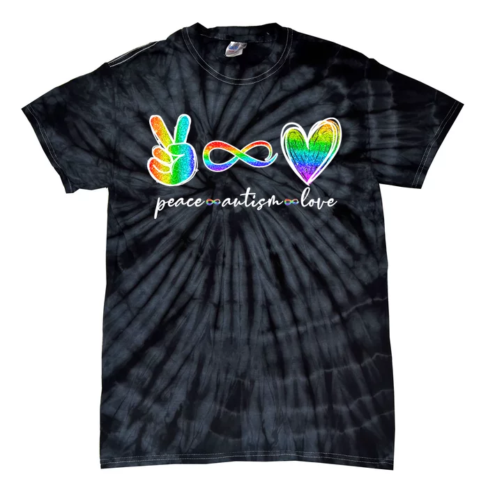 Peace Autism Love Infinity Symbol Autism Awareness Tie-Dye T-Shirt