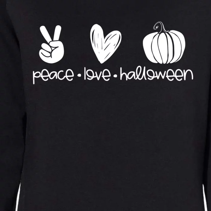 Peace And Love And Halloween Pumpkin Autumn Fall Meaningful Gift Womens California Wash Sweatshirt