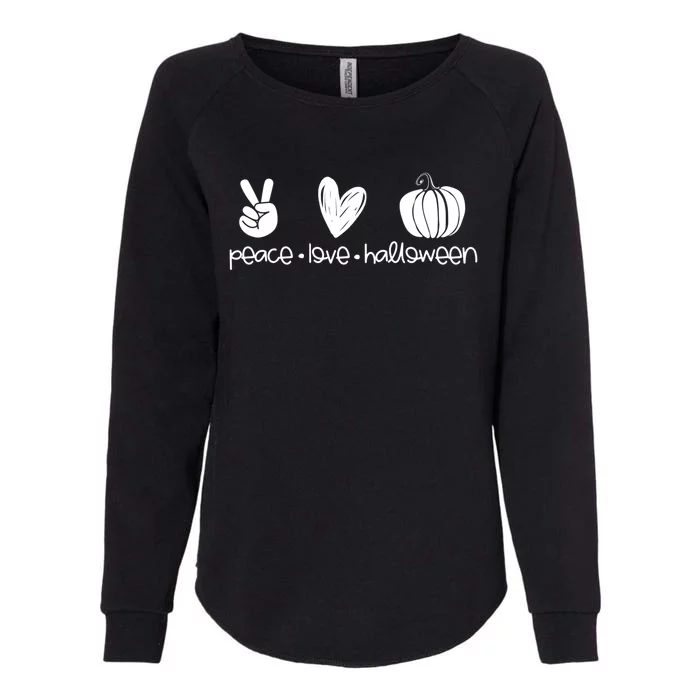 Peace And Love And Halloween Pumpkin Autumn Fall Meaningful Gift Womens California Wash Sweatshirt