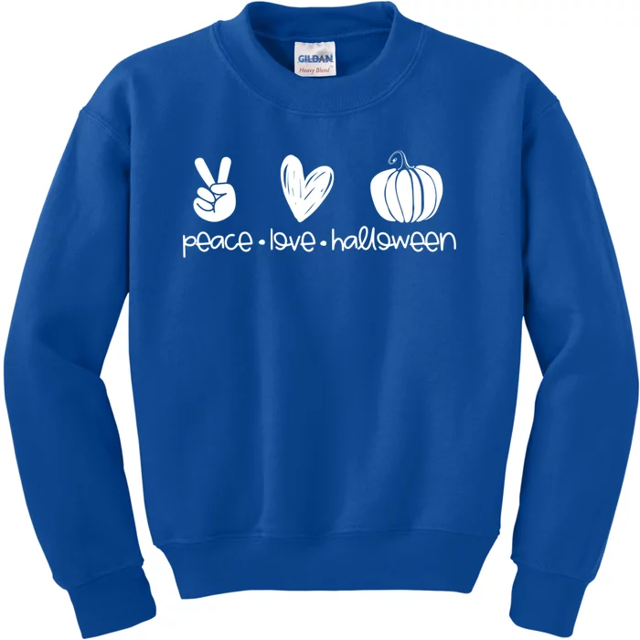 Peace And Love And Halloween Pumpkin Autumn Fall Meaningful Gift Kids Sweatshirt