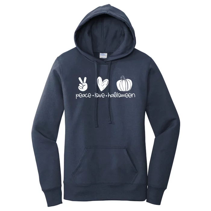 Peace And Love And Halloween Pumpkin Autumn Fall Meaningful Gift Women's Pullover Hoodie