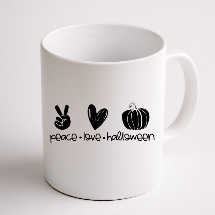 Peace And Love And Halloween Pumpkin Autumn Fall Meaningful Gift Front & Back Coffee Mug