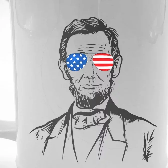 President Abraham Lincoln Portrait Usa America Sunglasses Front & Back Beer Stein