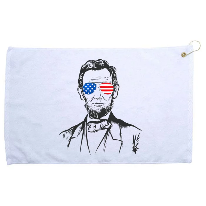 President Abraham Lincoln Portrait Usa America Sunglasses Grommeted Golf Towel