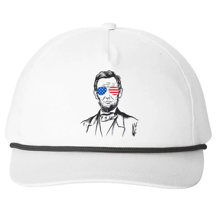 President Abraham Lincoln Portrait Usa America Sunglasses Snapback Five-Panel Rope Hat