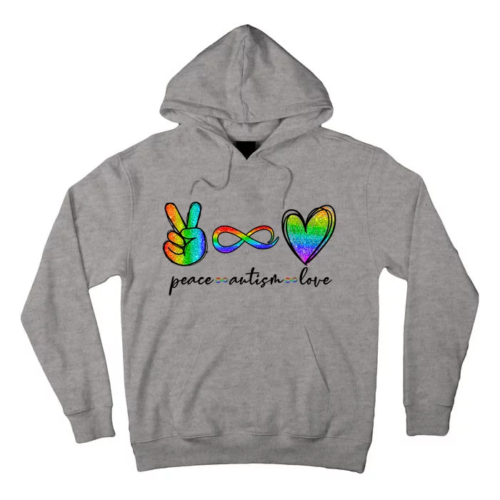 Peace Autism Love Infinity Symbol Autism support Tall Hoodie