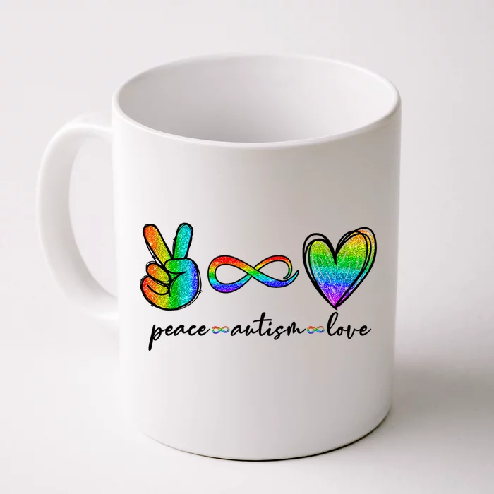 Peace Autism Love Infinity Symbol Autism support Front & Back Coffee Mug