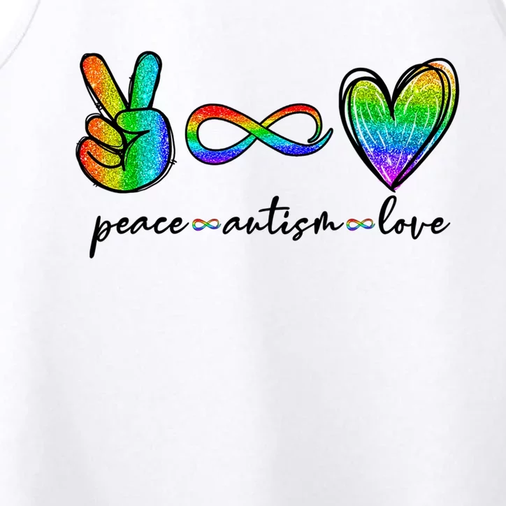 Peace Autism Love Infinity Symbol Autism support Performance Tank