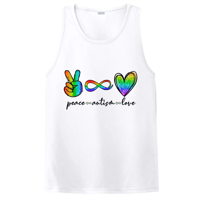 Peace Autism Love Infinity Symbol Autism support Performance Tank