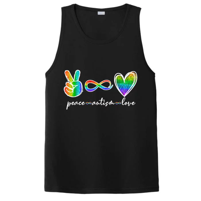 Peace Autism Love Infinity Symbol Autism Awareness Performance Tank