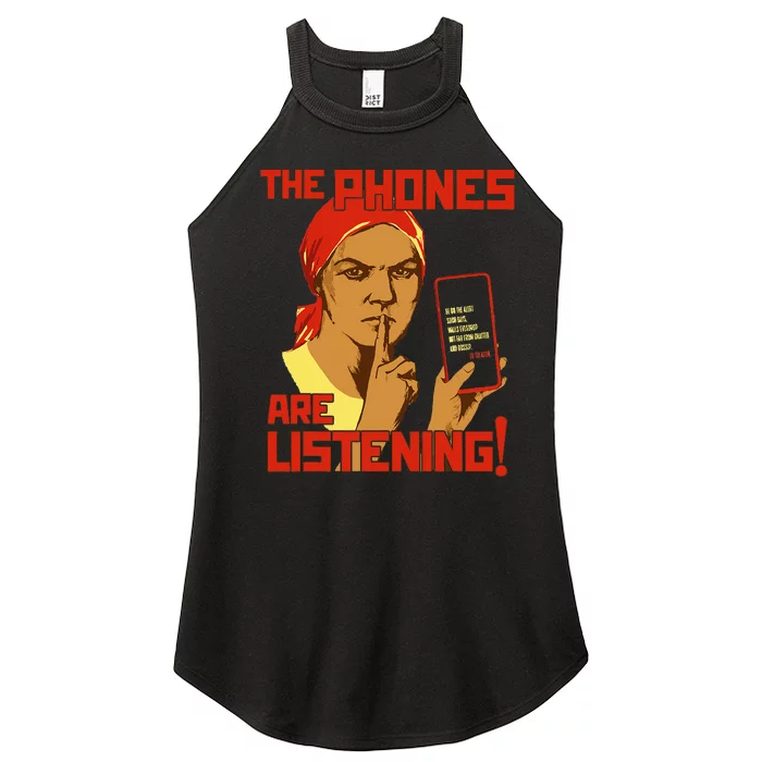 Phones Are Listening Privacy Awareness Women’s Perfect Tri Rocker Tank