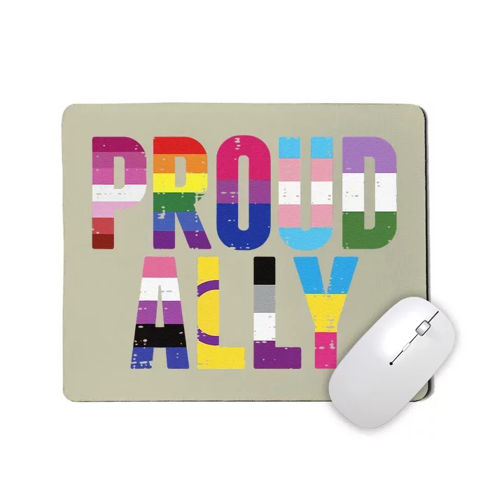 Proud Ally Lgbtq Lesbian Gay Bisexual Transg Pan Queer Gift Mousepad