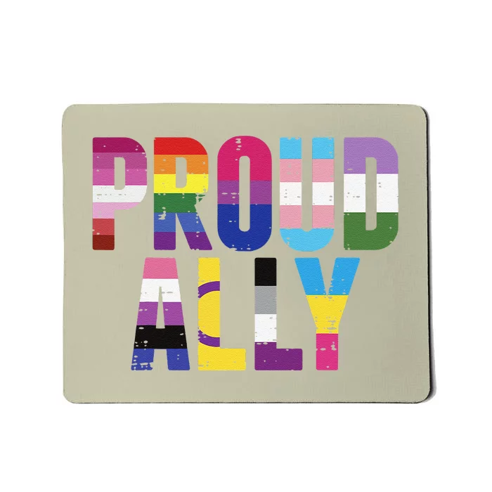 Proud Ally Lgbtq Lesbian Gay Bisexual Transg Pan Queer Gift Mousepad