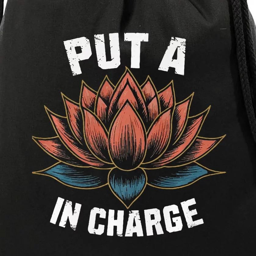 Put A Lotus In Charge Kamala Harris Female President 2024 Drawstring Bag