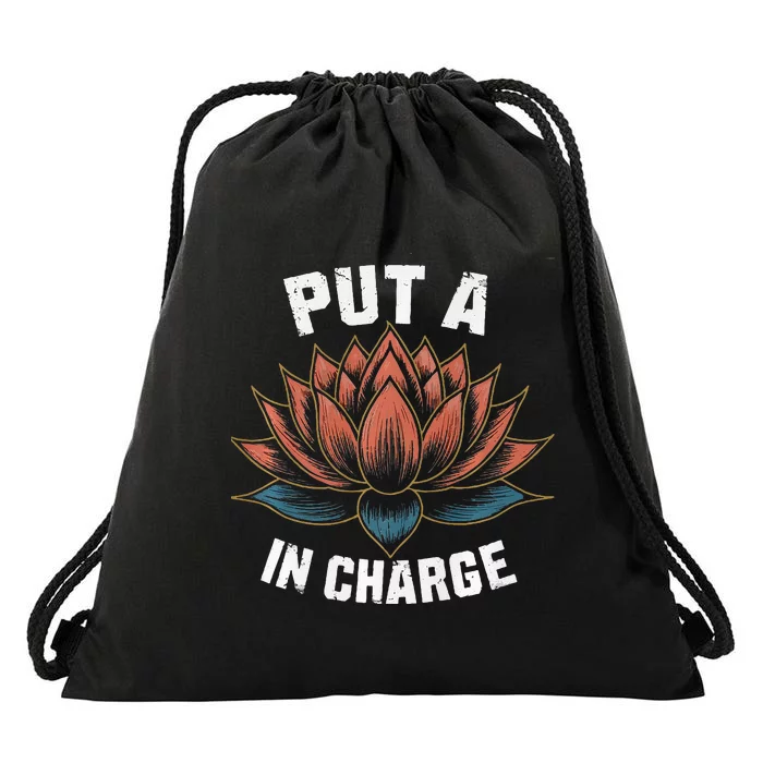 Put A Lotus In Charge Kamala Harris Female President 2024 Drawstring Bag