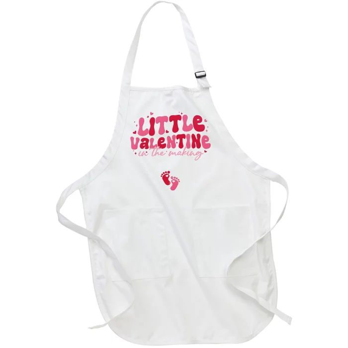 Pregnancy Announcement Little Valentine In The Making Full-Length Apron With Pocket